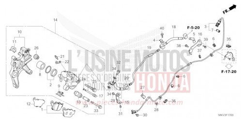 REAR BRAKE CALIPER NSS750M de 2022